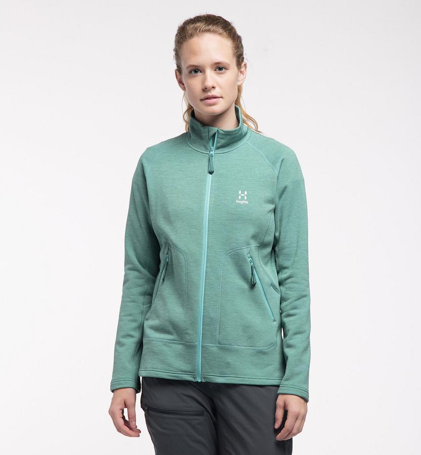 Haglöfs Heron Fleece Green For Womens ZNGVY5382 Australia